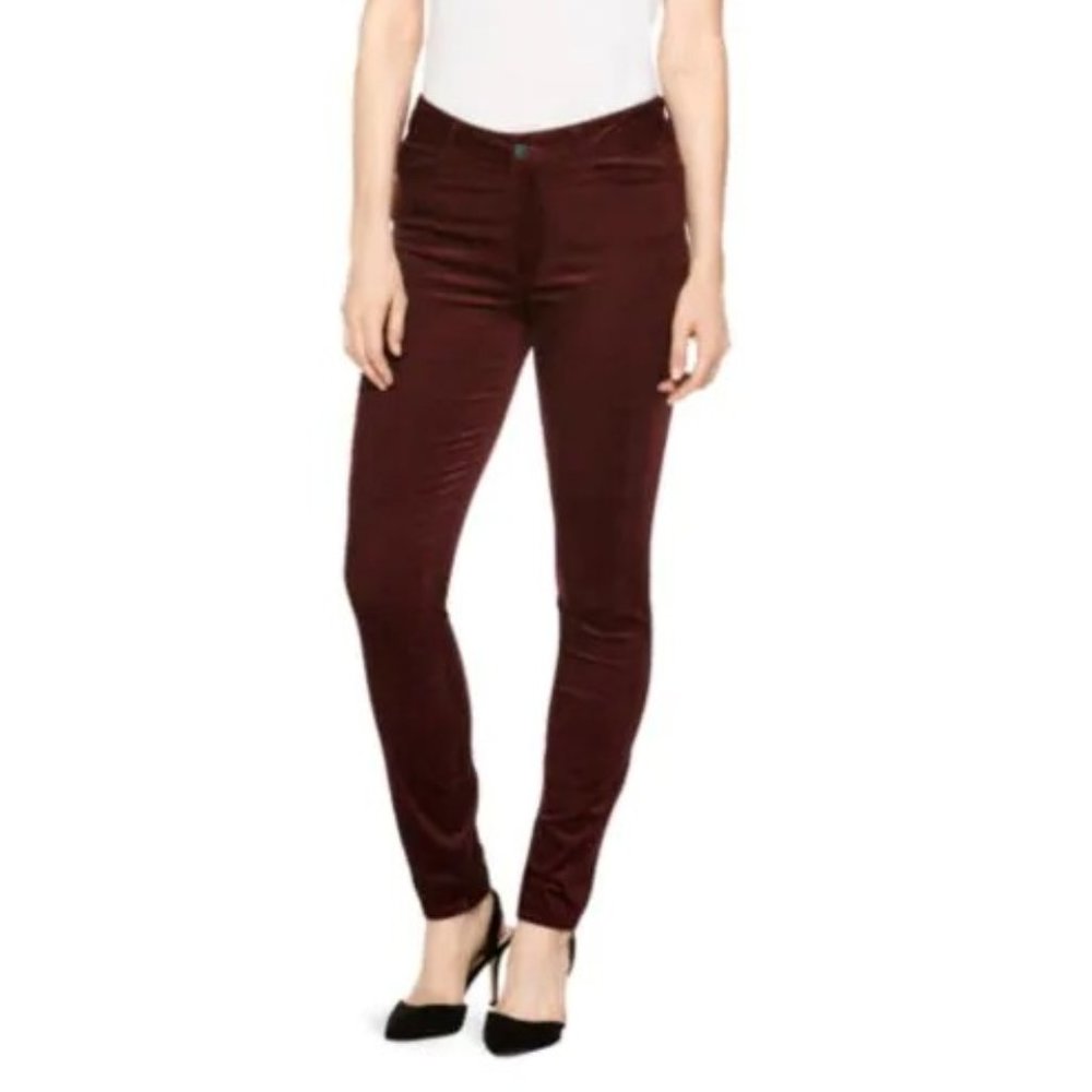 PAIGE deep red corduroy velvet skinny pants 27